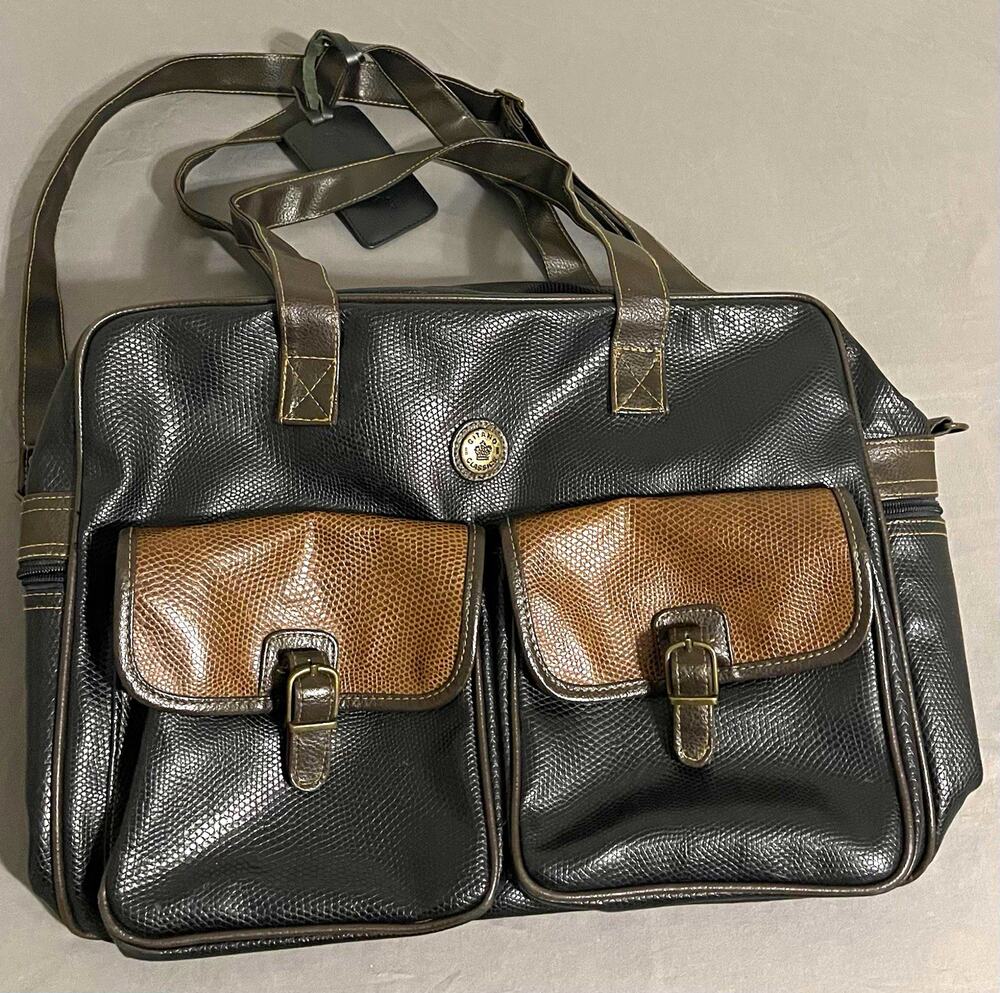 Vintage Gitano Classics Duffel Bag Faux Lizard Snakeskin 90s Weekender Travel
